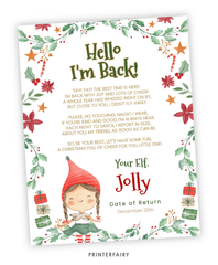 Christmas Elf Arrival Letter