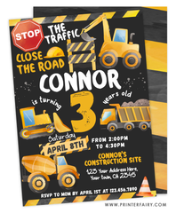 Construction Birthday Invitation
