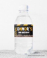 Construction Birthday Water Bottle Labels