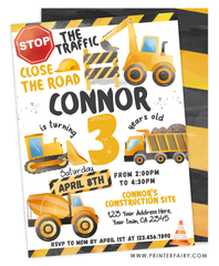Construction Birthday Invitation