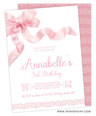 Coquette Birthday Party Invitation