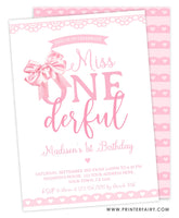 Coquette First Birthday Party Invitation