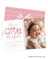 Coquette 1st Birthday Invitation with Photo