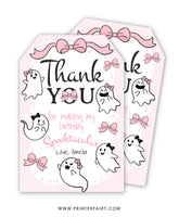 Coquette Ghost Favor Tags