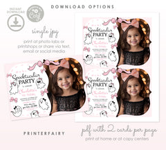 Coquette Ghost Spooktacular party Invitation with Photo