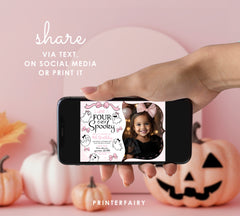 Coquette Ghost Four ever spooky Invitation with Photo