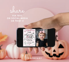 Coquette Ghost Spooky One Invitation with Photo