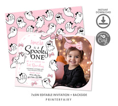 Coquette Ghost Spooky One Invitation with Photo