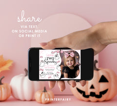 Coquette Ghost Two Spooky Invitation with Photo