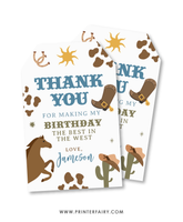 Rodeo Birthday Favor Tags