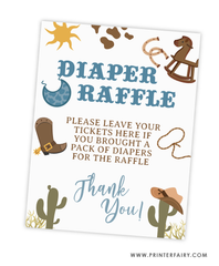 Cowboy Baby Shower Diaper Raffle