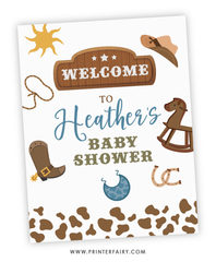 Cowboy Baby Shower Welcome Sign