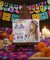 Day of the Dead Birthday Invitation with Photo
