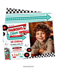 Diner Birthday Party Invitation with Photo