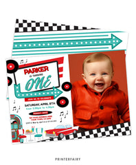 Diner First Birthday Party Invitation with Photo