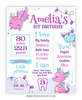 Dragon First Birthday Party Board