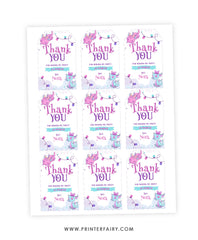 Dragon Birthday Party Thank You Tags