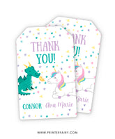 Dragon and Unicorn Favor Tag