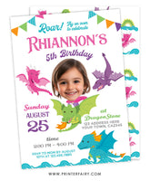 Dragon Birthday Invitation Place Your Face