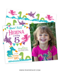 Dragon Birthday Invitation with Photo
