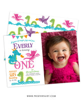 Dragon 1st Birthday Invitation with Photo
