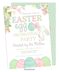 Easter Egg Decorating Party Invitation