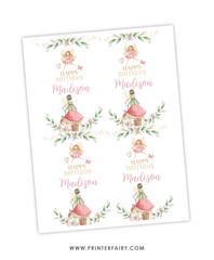 Fairytale Party Drink Pouch Labels