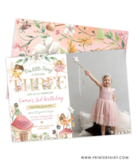 Fairytale Third Birthday Invitation with Photo