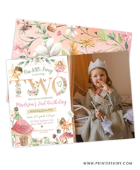 Fairytale Second Birthday Invitation with Photo