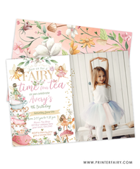Fairytale Partea Fourth Birthday Invitation with Photo