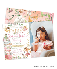 Fairytale Tea For Three Invitation with Photo