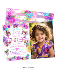 Fairy Third Birthday Party Invitation with Photo