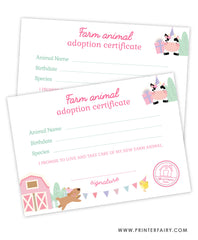 Farm Animals Adoption Pack