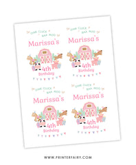 Farm Birthday Party Drink Pouch Label