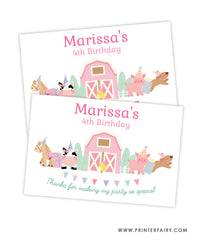 Farm Birthday Party Gable Box Label