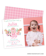 Farm Birthday Invitation with Photo