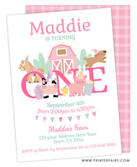 Farm First Birthday Invitation