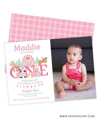 Farm First Birthday Invitation with Photo