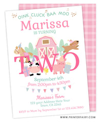 Farm Second Birthday Invitation