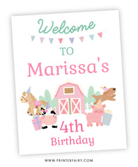 Farm Birthday Welcome Sign