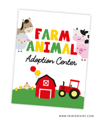 Farm Animal Adoption Party Set
