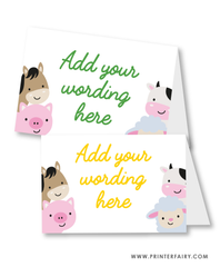 Farm Birthday Party Food Tents