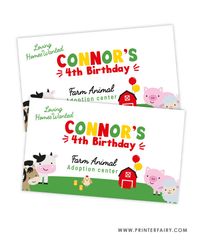 Farm Birthday Party Favor Box Label