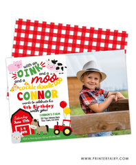 Farm Birthday Invitation with Photo
