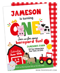 Farm First Birthday Invitation