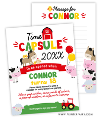 Farm First Birthday Party Time Capsule