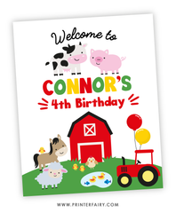 Farm Birthday Party Welcome Sign