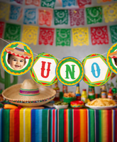 Fiesta First Birthday Garland with Photo