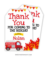 Firefighter Favor Tags