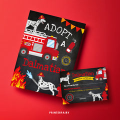 Adopt a Dalmatian Sign and Certificate